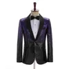 Gradient Sequin Blazer Jacket Men Stage Party Mens Suit Jackets Dress Performance Mens Blazer Wedding Singer Party Costume Homme 210524