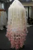 حجاب الزفاف القصيرة الزفاف الزفاف الزفاف التفاف 3D زهرة الفاخرة للعروس مع مشط فيلوس دي نوفيا