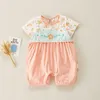 Bear Leader Baby Girls Summer Broderie Fleurs Barboteuses Toddler Casual Barboteuses Pour Bébé Princesse Mignon Bodys Tenues 0-2Y 210708