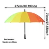 Large Rainbow Umbrella Windproof Solid Color Long Handle Automatic Umbrellas Strong Frame Waterproof 16 Ribs Business Gift Custom Logo Women Men TR0059