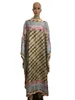 Roupas étnicas Estilo de moda de moda praia caftan vestido longo tamanho grátis seda kaftan boho padrão colorido vestidos africanos para mulheres roupas étnicas