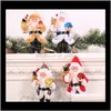 Dekorationer Festliga Party Supplies Hem Garden Drop Leverans 2021 Jul Ornament Resin Santa Claus Stående hållning liten prydnad Dol