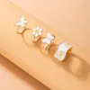 Wedding Rings 4pcs/set Vintage Butterfly For Women Enamel Daisy Flower Geometry Metal Ring Set Fashion Jewelry Anillos 20827