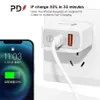 Caricatore PD Typec 18W 25W con QC30 Adaptive Fast Charging QC 30 USB Phone Dual Port Wall Travel Chargers per iPhone 13 15544172