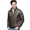 Nieuwe Herfst Winter Man Duck Down Jacket Ultra Licht Dunne Plus Size Lente Jassen Mannen Stand Kraag Bovenkleding Jas G1108