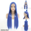 Synthetische Lacefontale Pruik Simulatie Menselijk Haar Kant Pruiken 12 ~ 26 Inches Blauw Perruques de Cheveux Humains Pelucas 181210-4516