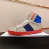 Ace High Top Sneaker Runner Trainers Sapato Itália Green Red Stripe Luxurys Designers de tênis vintage Chaussures Lace Up Leather Sports Casual Shoes