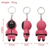 WithNo Box Squid Game Keychain TV Popular Toy Key Ring Chain Jewelry Anime Surrounding Wooden People Pontang Silicone Pendant Bag1299304