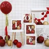 Alfabet Namn Transparent Förpackning Box Bröllop Ballong Baby Shower Boy Girl 1st Birthday Party Decor Kids Latex Gift Y0622