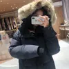 real fur hooded woman parka