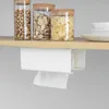 Simple Wall Mounted Adhesive Tissue Box Napkin Holder Desktop Tray Bathroom Paper Towel Storage Kitchen Napkin Container