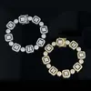 Micro Pave CZ Cluster chaîne de Tennis Bracelet 5A zircon cubique glacé Bling mode femmes bijoux bracelets à breloques 242b