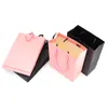 Pestañas falsas bolsas de regalo al por mayor para el negocio de la pestaña 5/10/20/2014/40/50 Piezas a granel Pink / Black Paper Bag con asa