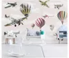 Fonds d'écran personnalisés Po Fond d'écran 3D pour murs 3 D Peint à la main Dessin animé Avion Ballon Ciel Chambre d'enfant Mur de fond