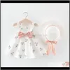 Vêtements bébé, enfants maternitétout-petit pour filles sans manches robes de princesse cerise noeud chapeau tenues 1er anniversaire robe Bebek Elbise bébé Gir