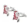 Christmas Santa Claus Cufflinks for Male Female Red Enameled Epoxy Cuff Links Party Present Whole& Retail