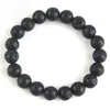 Homens Mulheres Pedra Natural Lava Rocha Pulseira Elastic Chakra Yoga Beads Pulseira