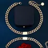 Charm Braceletsmiami Cuban Link Change Bangle Мужская розовая Золотая цепи Толстое ожерелье Браслет Мода Хип-хоп Ювелирные Изделия с Ювелирным Изделием Pochette Bijoux оптом