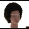 Têtes de cosmétologie Afro Mannequin tête avec cheveux de Yak pour la pratique de coupe de tressage Qyhxo Dtpyn