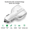 35W 7A 3 포트 자동차 충전기 유형 C 및 USB 충전기 QC 3.0 Qualcomm Quick Charge 3.0 휴대 전화 GPS 전원 은행 태블릿 P 기술 3.0