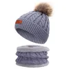 Bérets Gorros Quentes Para Meninas 2021, Cachecol De Inverno Com Pompoms, Toucas Malha, Moda Crian￧as