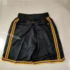 Herren-Team-Basketball-Shorts Los Angeles Classic Gold Lila Schwarz Sport-Shorts mit Nähten, Hip-Pop-Hose mit Taschen-Reißverschluss-Jogginghose in Größe S-2XL