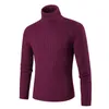 Venta de diseño Suéter de cuello alto casual para hombre Suéteres de manga larga Slim Fit Suéter de color sólido Tops