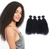 Kinky Curly Bundles 3/4 PCS Non Remy Brazilian Human Hair Weave 8-26 Inch Natural Color Extensions