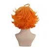 Den utlovade Neverland Emma Orange Short Wig Cosplay Kostym Yakusoku Nej Värmebeständig Syntetisk Hår Rollspel Parykar Y0913