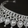 Silver Color Crystal Bridal Crown Headepieces Sparkly Rhinestones Bröllop Tiara Diadem Hårtillbehör För Kvinnor Huvudband Huvudbonad Kvinnlig Huvud Smycken AL9691