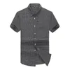 Plus Storlek XL-7XL (Byst 145cm) 2022 Big Yards Mäns Kläder Bomull Plaid Short-Sleeved Shirt Male Shirts Casual
