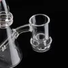 Bicchiere da fumo al quarzo con banger sottovuoto terp con una piattaforma petrolifera dab con tappo in carb di vetro trasparente