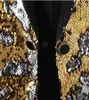 Блестящий золотой блесток смокинг костюм мужской шал воротник Slim Fit Gliiter платье костюмы мужские вечеринки свадебный ужин выпускного вечера Terno Masculino 4XL 210522