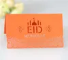 Eid Mubarak Party Table Card 100pcs / Lot Ramadan Paper Hollow Out Bröllopsfestival Sittkort Muslimska Islamiska Tillbehör