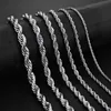 Stainless Steel Rope Chain Necklace 2-5mm Never Fade Waterproof Choker Necklaces Men Women Twist Hip Hop Jewelry 316l Sier Chains Gifts gold necklace mens chain