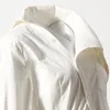 Robes décontractées ourlet irrégulier pour les femmes revers à manches longues taille haute asymétrique robe de printemps blanche mode féminine