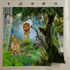 3d تحسين المنزل خلفيات الخيال الغابات الكرتون الحيوان جدارية غرفة الأطفال خلفيات الحديثة الرقمية طباعة الجدار تغطي