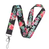 10 pz/lotto J2536 Del Fumetto Del Fiore della Rosa Cordino Per Le Chiavi Del Telefono Neck Strap Portachiavi Cordini ID Badge Holder