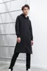 Heren Hoodies Sweatshirts Hooded en Pluche Cardigan Lange slanke verdikte jas-trend over de knie jeugd Koreaanse stijl zwart