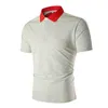 Summer Leisure Shirt Men's Short Sleeve Lapel Slimming Sale Of Patchwork Contrast Polor Polos