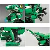 CADA C51035 DIY 2 in 1 Dinosaur Crocodile Smart RC Robot Block Building Jesture Voice Interaction Robot Toy