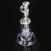 Glass Bong Hookah Smoking Water Pipe 8.26 inch Percolator Diffused Shisha Filter Beaker Bubbler W/ ICE Catcher Purple Small Bongs Hookahs