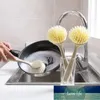 Kitchen Cleaning Brush Pot Cleaner Wheat Straw Decontamination Long Handle Dish Bowl Pot Washing =