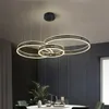 Lampes suspendues en forme d'anneau haut et bas LED lumières maison salon chambre étude salle à manger lustre commercial éclairage décoratif