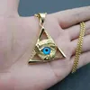 Hip Hop Türkische Evil Eye Charm Anhänger Kette Gold Silber Farbe Edelstahl Halskette Für Frauen Männer Schmuck Ganze