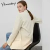 Yitimuceng Cord Weiß Blazer Jacke Frauen Winter Mantel Mode Büro Dame Blazer Einreiher Solide Elegante Frau Jacke 210601