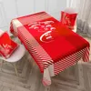 NEWValentine Day Table Cloth Rectangle Decorative Plaid Love Pattern Waterproof Washable and Reusable Table Cover RRD12157