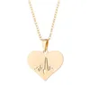 Stainless Steel Love Heart Necklace Women Gold Heartbeat Stud Earrings Jewelry Sets for Girls Wedding gift
