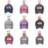 Adult Party Hats Cotton washed Ponytail Hat National Flag Embroidered Baseball Cap Outdoor sun Sports USA cap Festive 9 style T2I52364-1