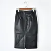 Gonne divise da donna Solido coreano PU Leather Fashion Casual Vita alta Dritto Mini Primavera Autunno 9671 210619